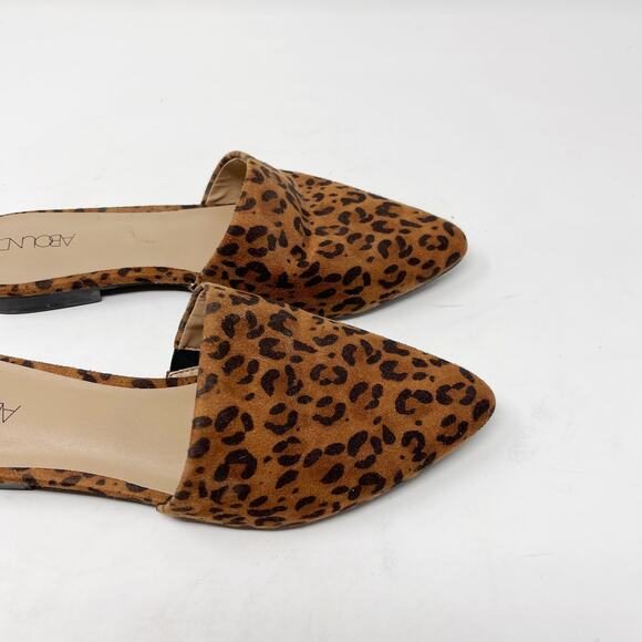 Abound Womens 6 Leopard Print Pointed Toe Slip On Flats Animal Brown Tan Black - Picture 6 of 11